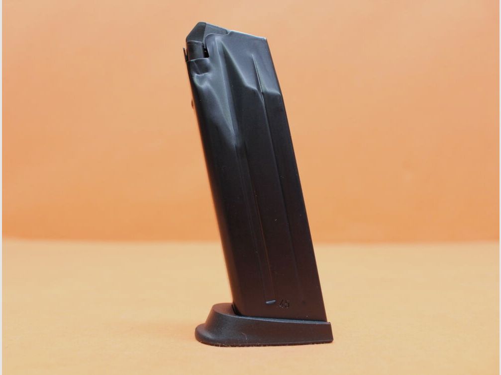 Heckler&Koch Heckler&Koch HK USP: Magazin H&K 12-Schuss .45Auto Stahl brüniert mit verlängertem Magazinboden