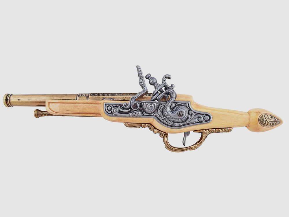 Właśnie pistolet skałkowy w kolorze kości słoniowej