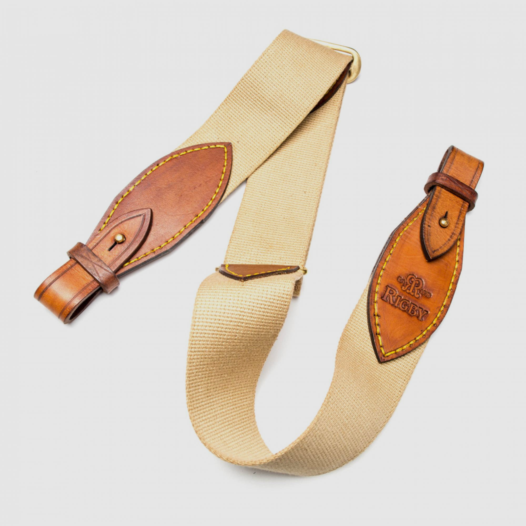 Rigby Gewehrriemen aus Canvas und Leder mit Schlaufe