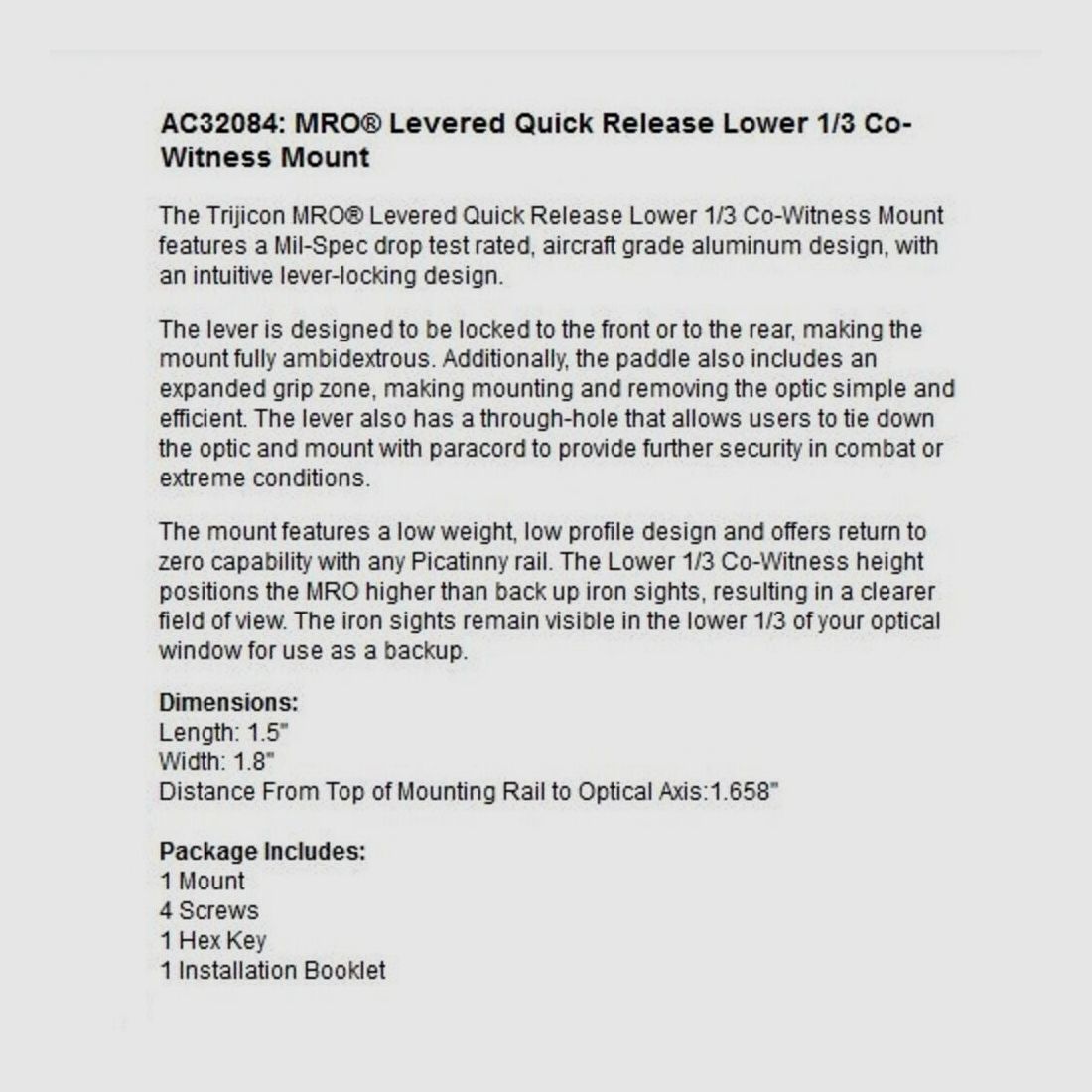 Trijicon MRO Schnellspannmontage 1/3