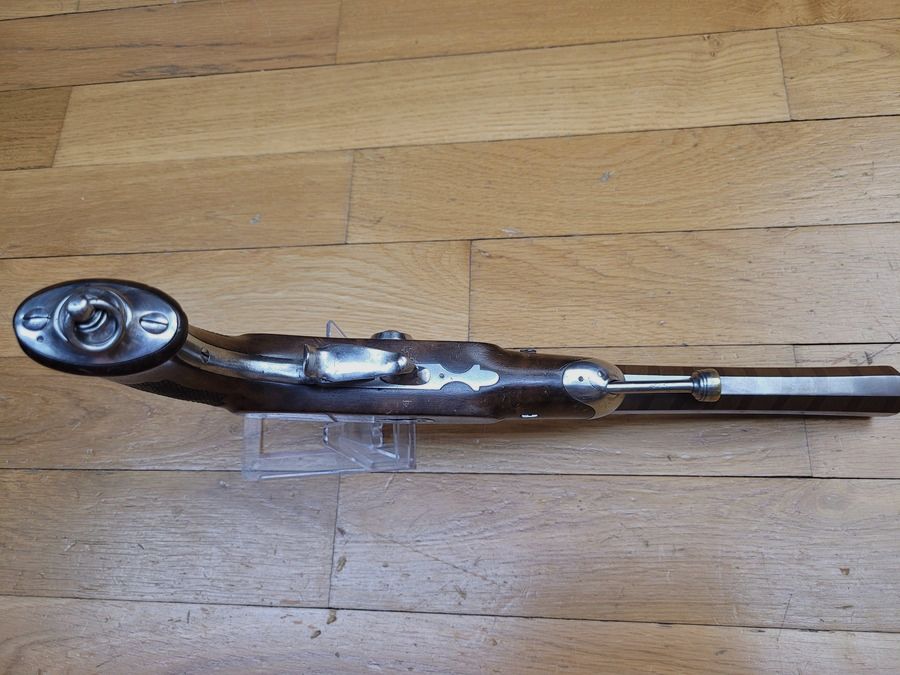 Wunderschöner Kavallerieoffizierspistole 1833 – 1. Typ – Königliche Manufaktur von Maubeuge – Hervorragender Lauf aus gewelltem Stahl 48 "Haare" – Noch 99% Originalbrünierung – Sehr guter Zustand++, Bild 9 von 29