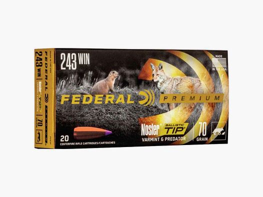 .243 Win. Premium Nosler Ballistic V-Shok 4.6g/70grs. Federal Ammunition