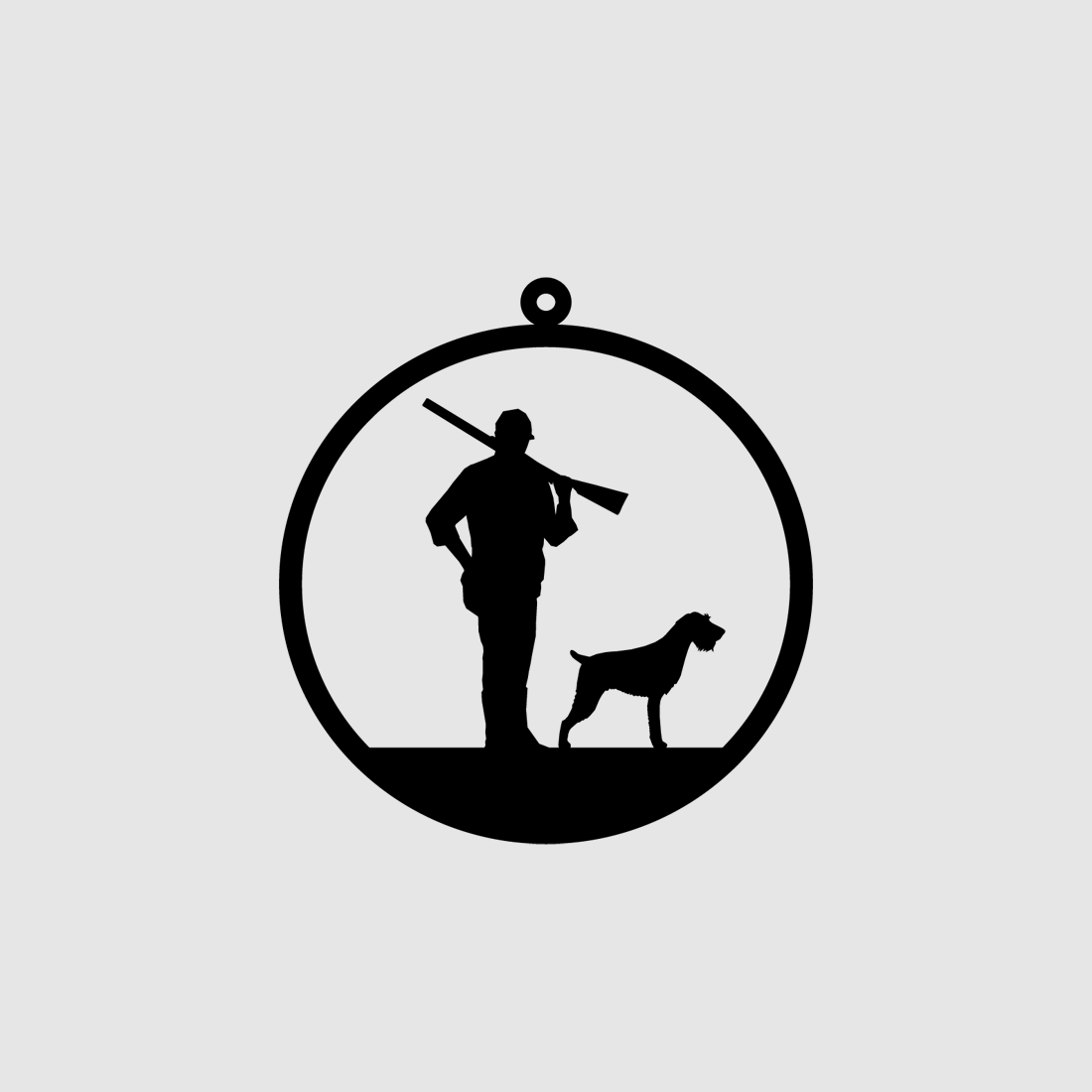 Kleiner Deko-Anhänger "Jäger mit Hund"