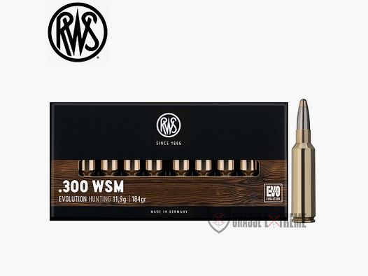 20 Patronen RWS Kal. 300 WSM 184gr Evolution
