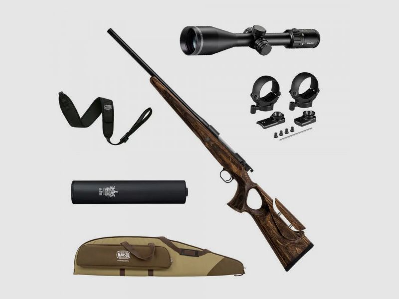 MAUSER 12 MAX JUNGJÄGER-PAKET - .308WIN + MINOX 3-15x56 + SCHALLDÄMPFER U.W.