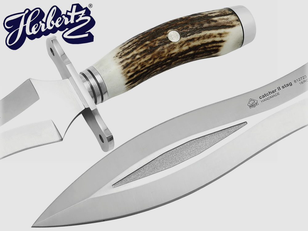 PUMA IP SaufĂ¤nger CATCHER II STAG, Jagdmesser, 232 mm Dolchklinge, Hirschhorngriff (P18)