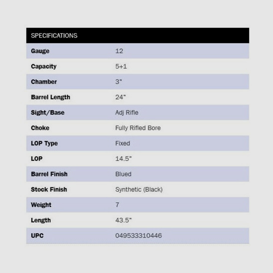 Mossberg Maverick 88 Slug 24" (24 pouces) 12/76
