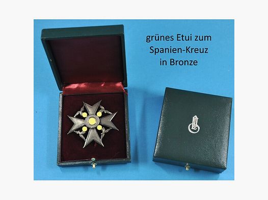 grünes Etui zum spanienkreuz In Bronze Repro !!!