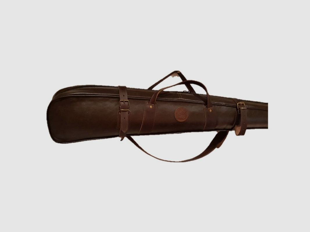 Padded leather case for two rifles with riflescope, image 2 of 6