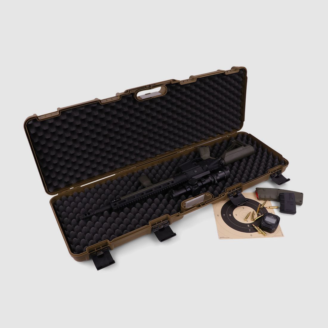 Winter Gewehrkoffer W10 103 cm für 1 Langwaffe – PP Kunststoff, 4 Push-Pull Verschlüsse, Noppen (Coyote)