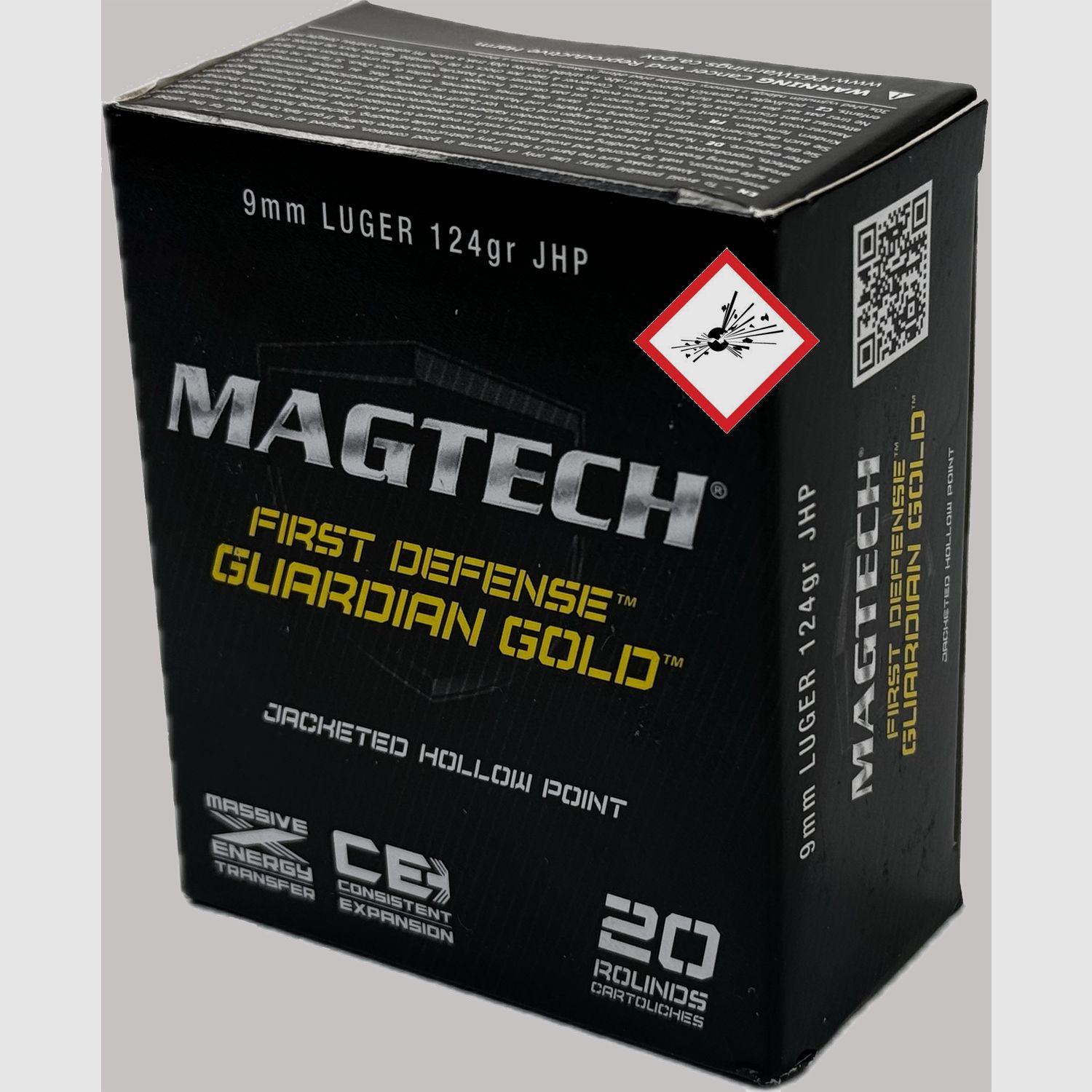 Magtech Fangschusspatrone 9 mm Luger Guardian Gold JHP 124grs.