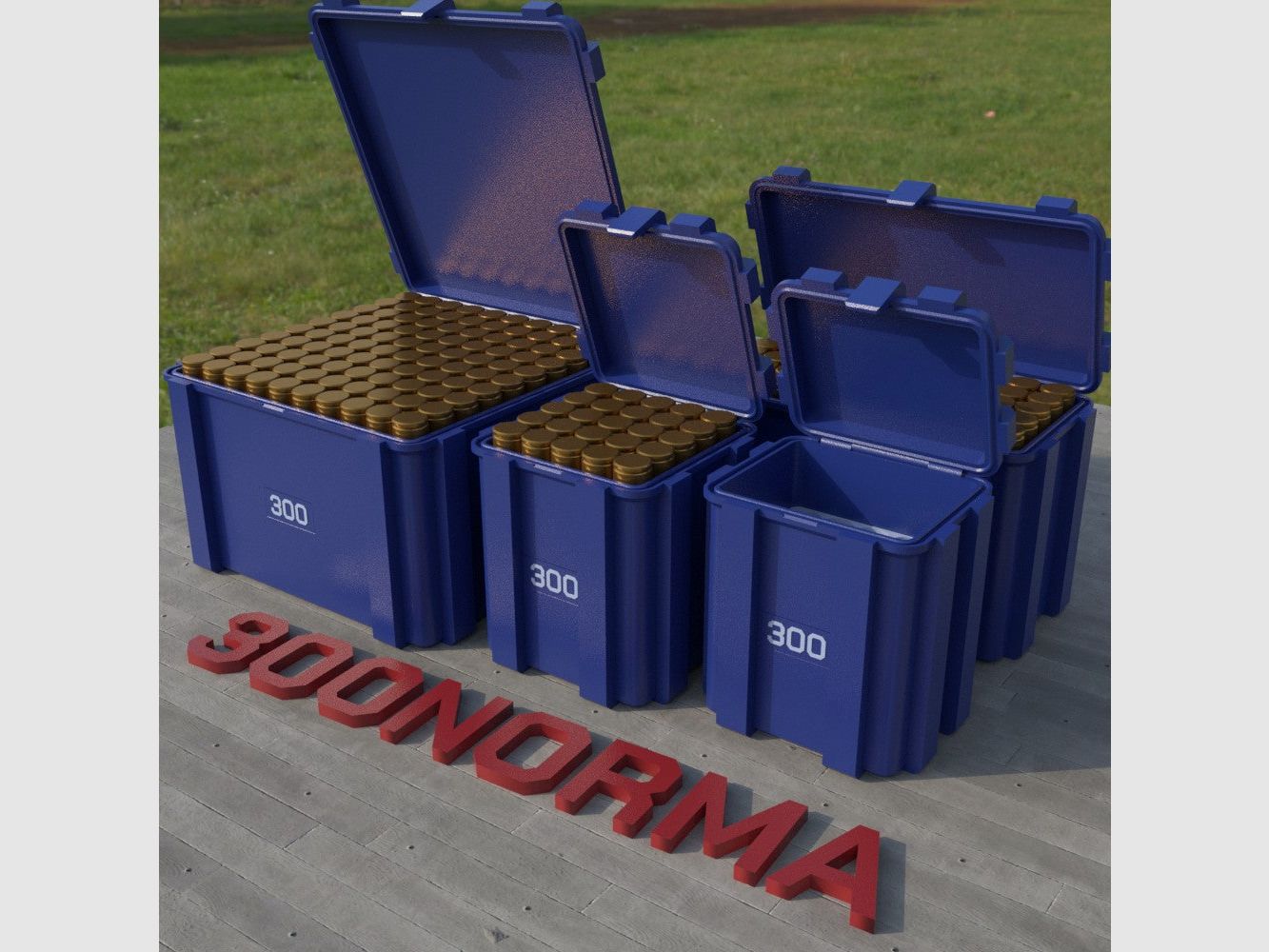 Filamelt scatola per munizioni / .300 Norma Magnum / 'coperchio a ribalta' / scatola per cartucce, scatola per munizioni