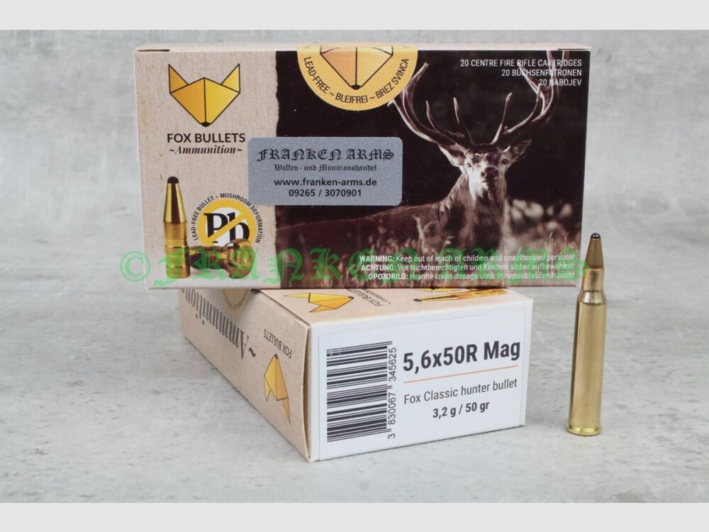 FOX Bullets Classic Hunter 5,6x50R Mag. 50gr. 3,2g 20 Stück Staffelpreise