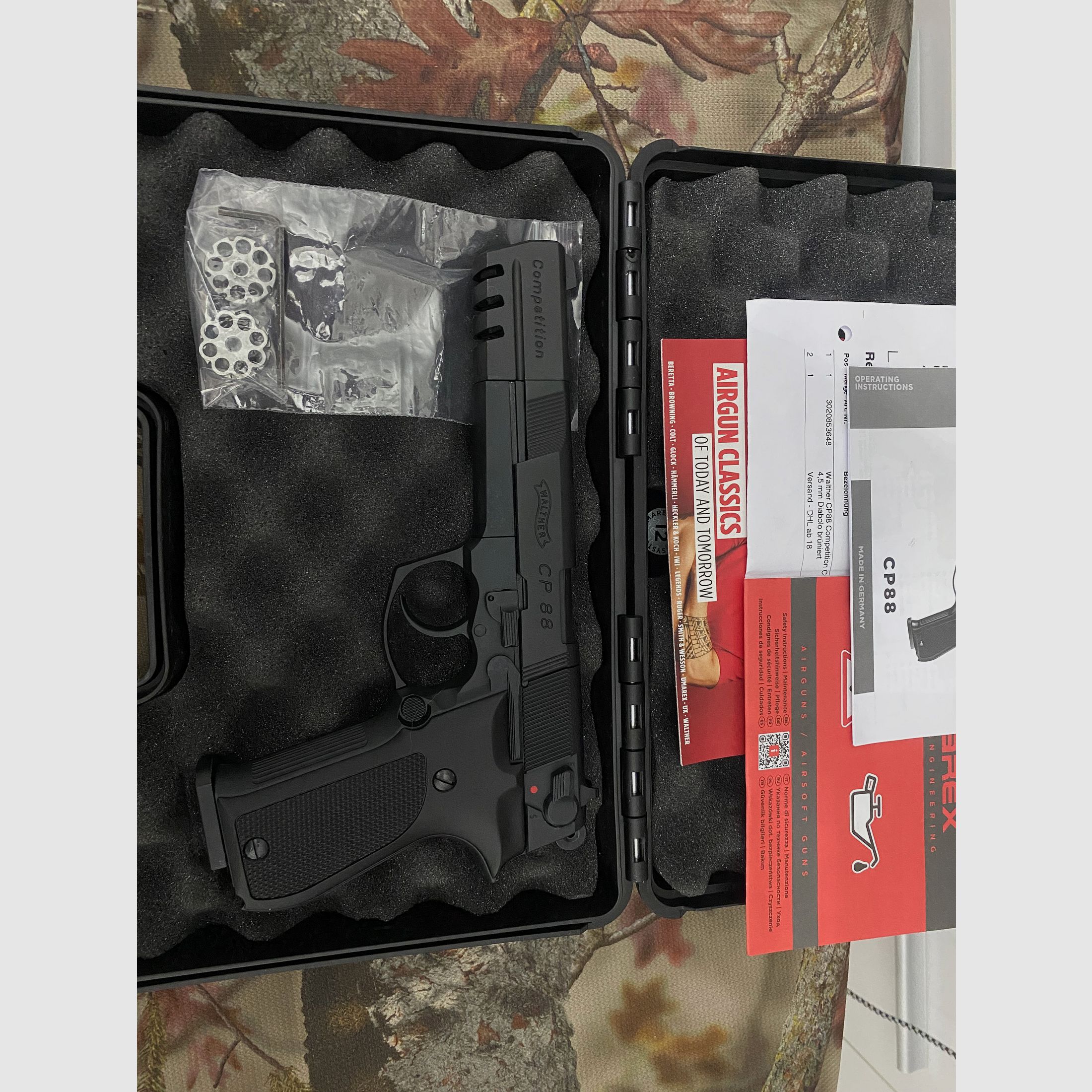 Walther CP88 Competition CO2 Pistole 4,5 mm Diabolo brüniert, NEU mit Rechnung von 01 / 2026