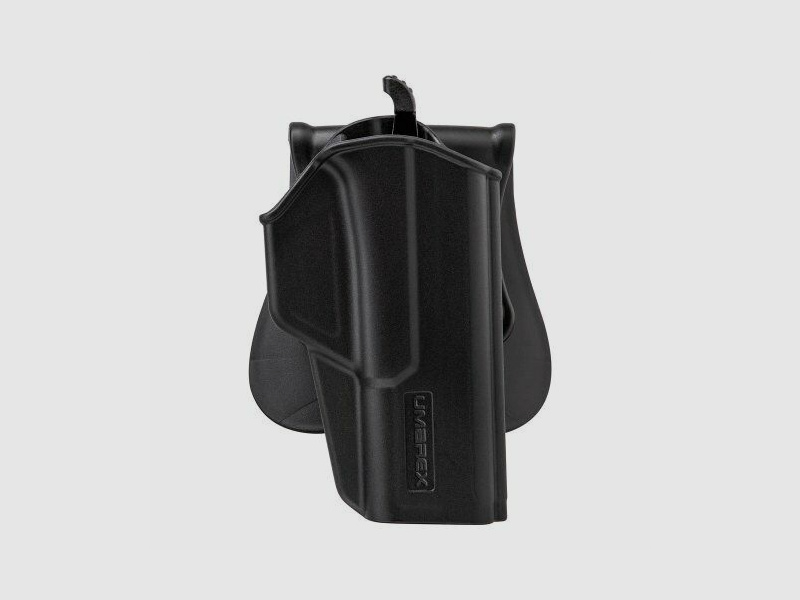 Umarex Polymer Paddle Holster Large per GLOCK 17 / 19 ecc., con sopra