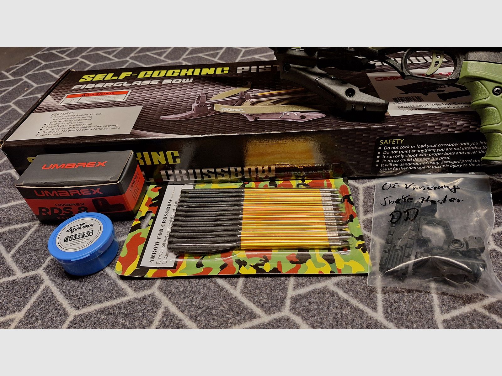 Pistola de ballesta "Snake Hunter" 7 disparos cargador/punto rojo/bolsa-NUEVO!