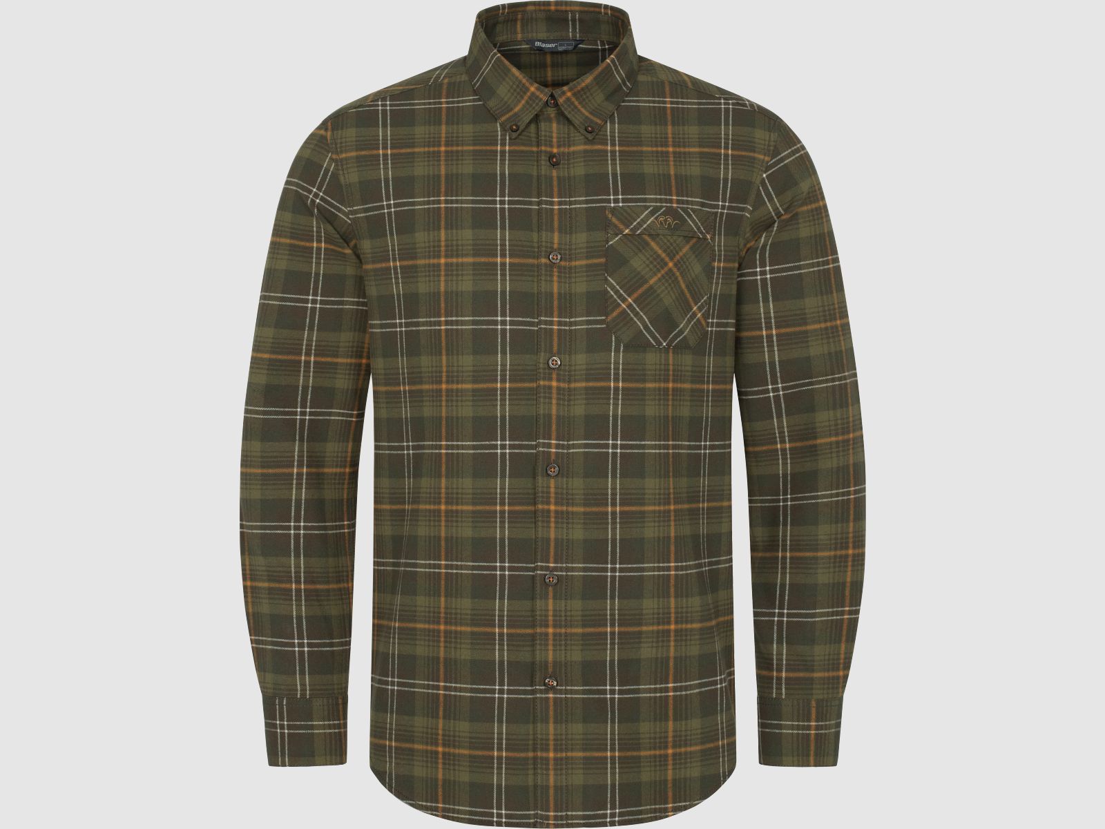 Julian Flanell Hemd Herren Grün/Offwhite/Orange Kariert XL