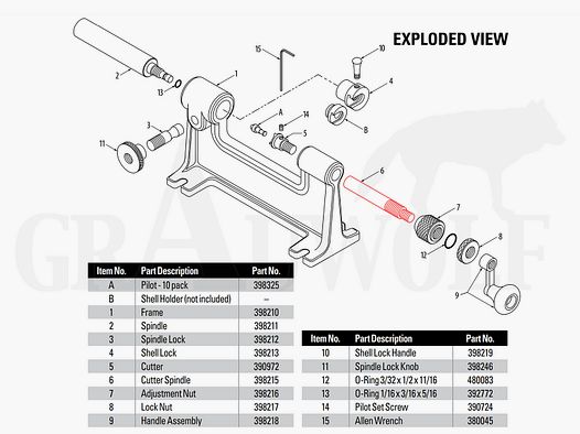 Hornady (398215) Cutter Spindle für Cam-Lock Hülsentrimmer