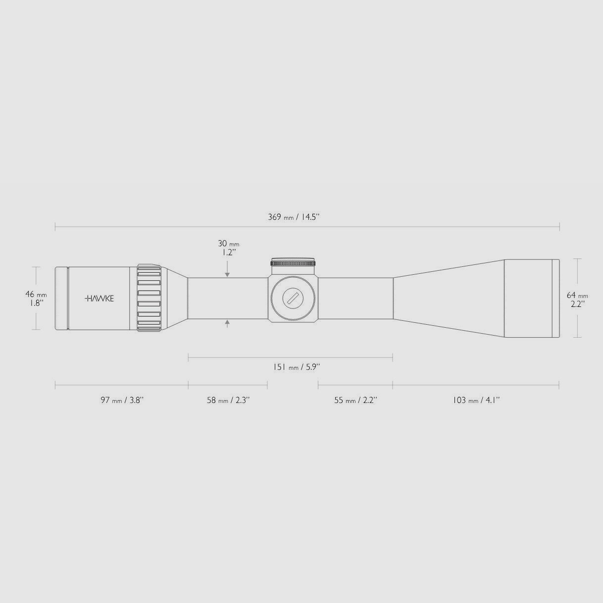 HAWKE 16351 Zielfernrohr ENDURANCE 30 WA SF 4-16x50 223/308