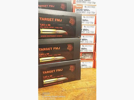 CARTUCCE GECO TARGET FMJ 7.62×39 124 gr