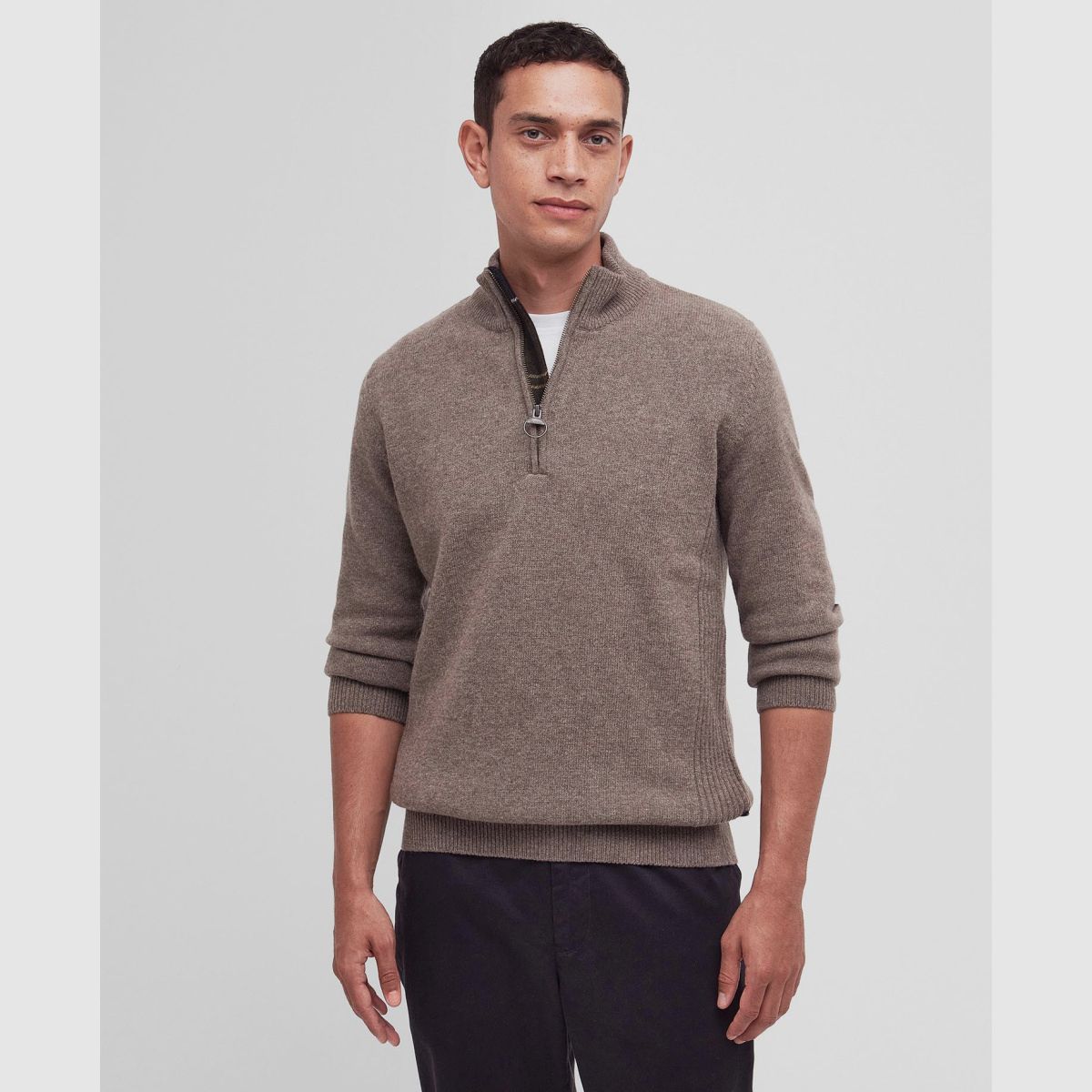 BARBOUR Holden Half Zip Sweater Military Marl