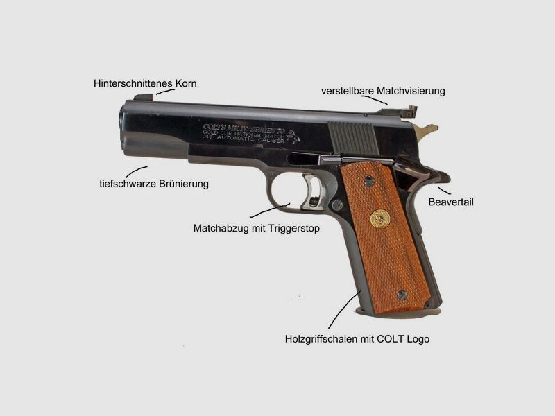 Colt Gold Cup Brüniert National Match MK 4 Serie 70
