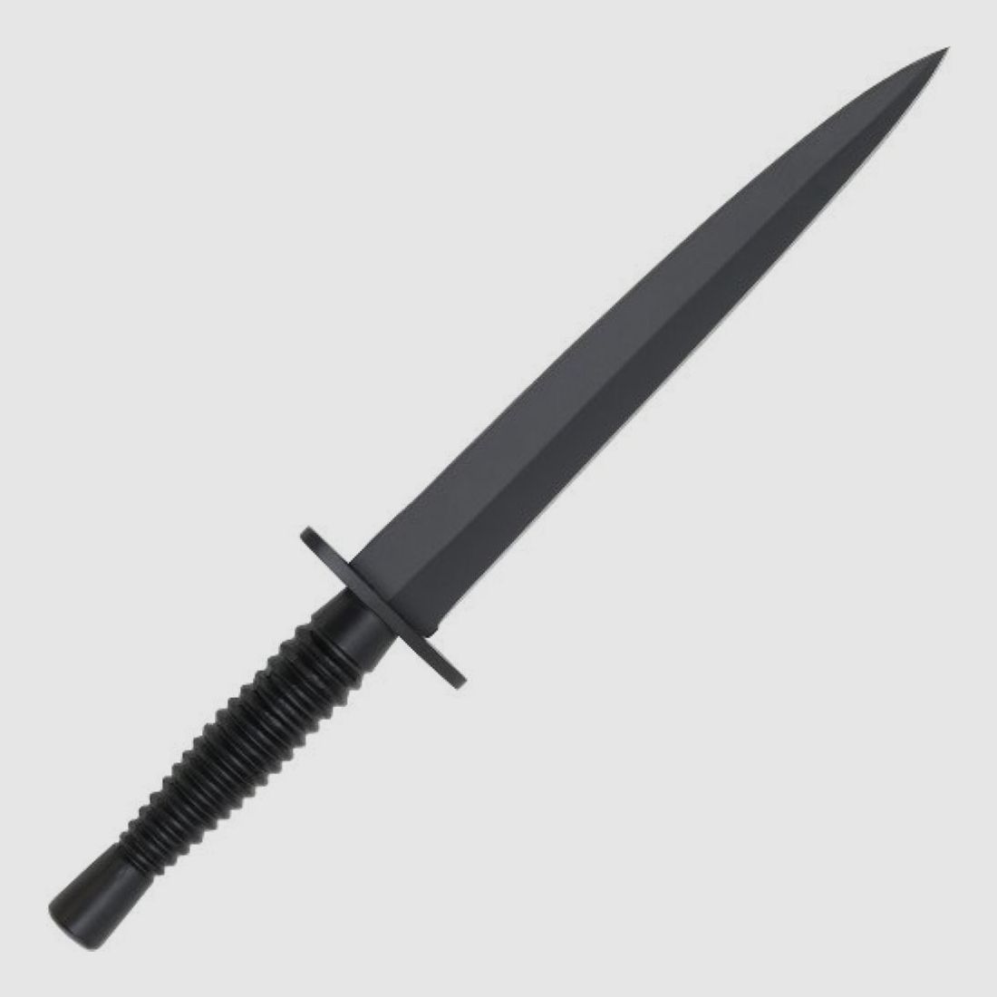 Commando Kampfmesser schwarz mit Lederscheide