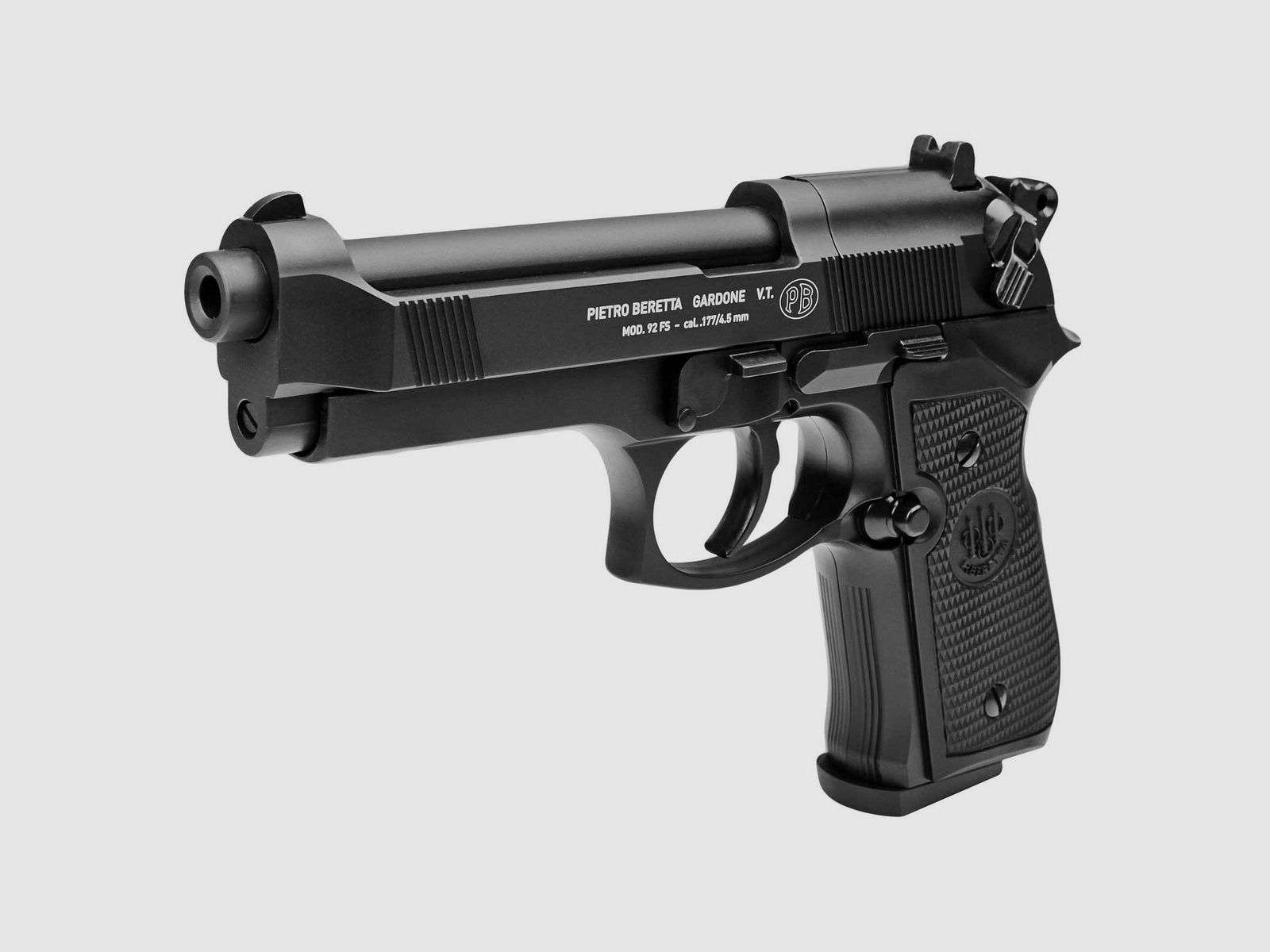 Luftpistolenset Beretta 92 FS 4,5 mm Diabolo brüniert Co2-Pistole (P18)