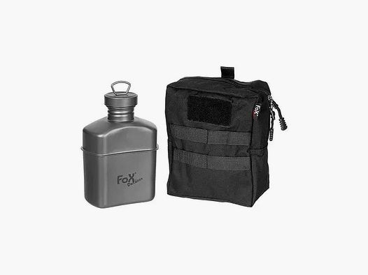 Fox Outdoor Fox Outdoor Trinkflasche Titan 1 L mit Tasche schwarz