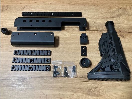 Chassis in alluminio/sistema di calcio tattico per Huben GK1 & GK1 Mini/Shorty, NIENTE plastica/stampa 3D!