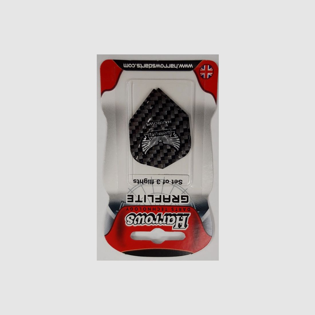 Harrows Darts Technology Flights Graflite Standard sort Design 7000 Dart i akcesoria