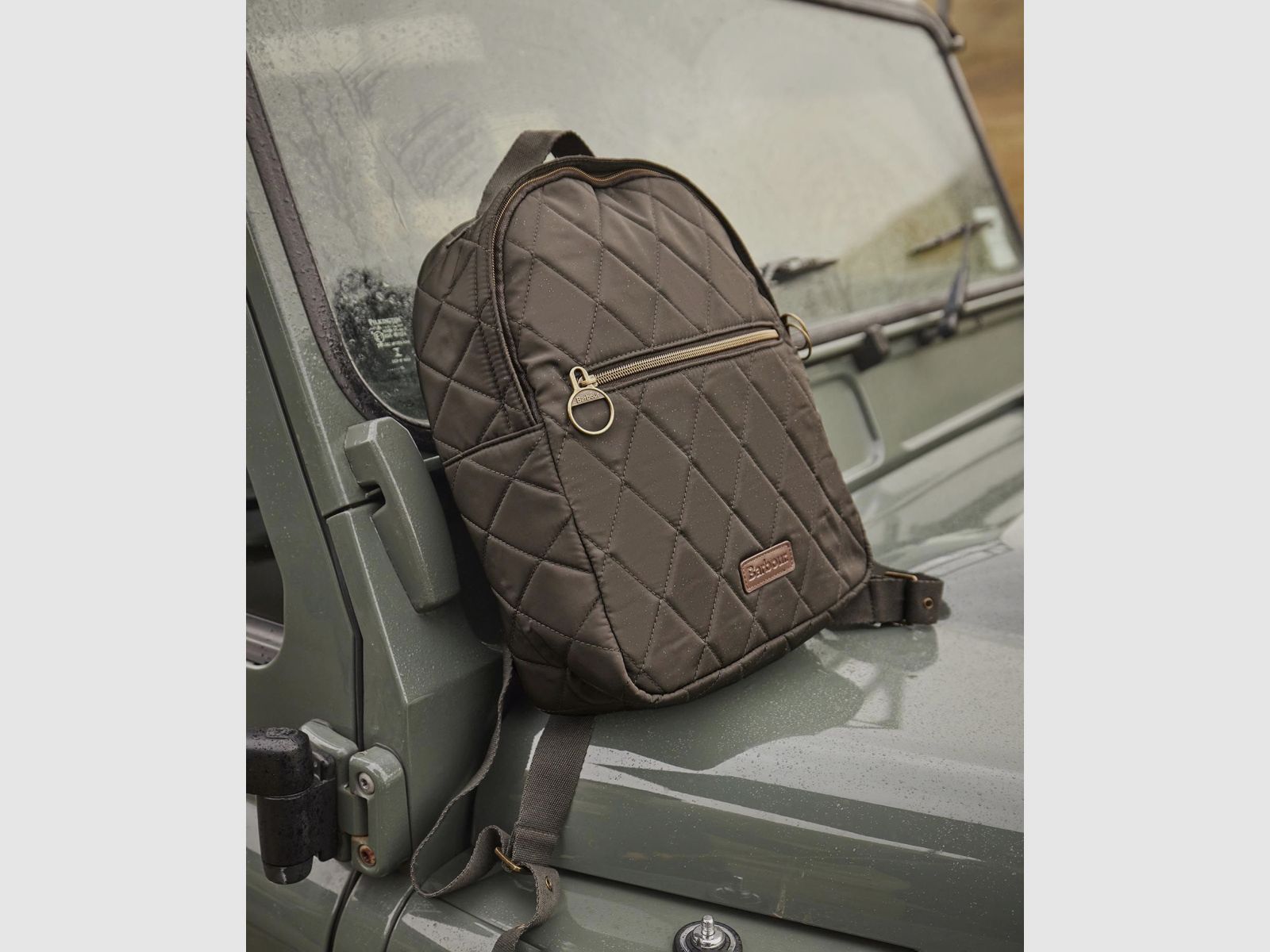 BARBOUR Quilted Backpack Olive