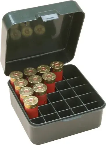 Grüne Aufbewahrungsbox für 25 Jagdpatronen Kaliber 12 und 10, Bild 2 von 2