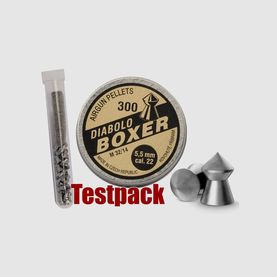 Testpack Spitzkopf Diabolos Kovohute Pribram Boxer Kaliber 5,5 mm 0,94 g glatt 20 StĂĽck