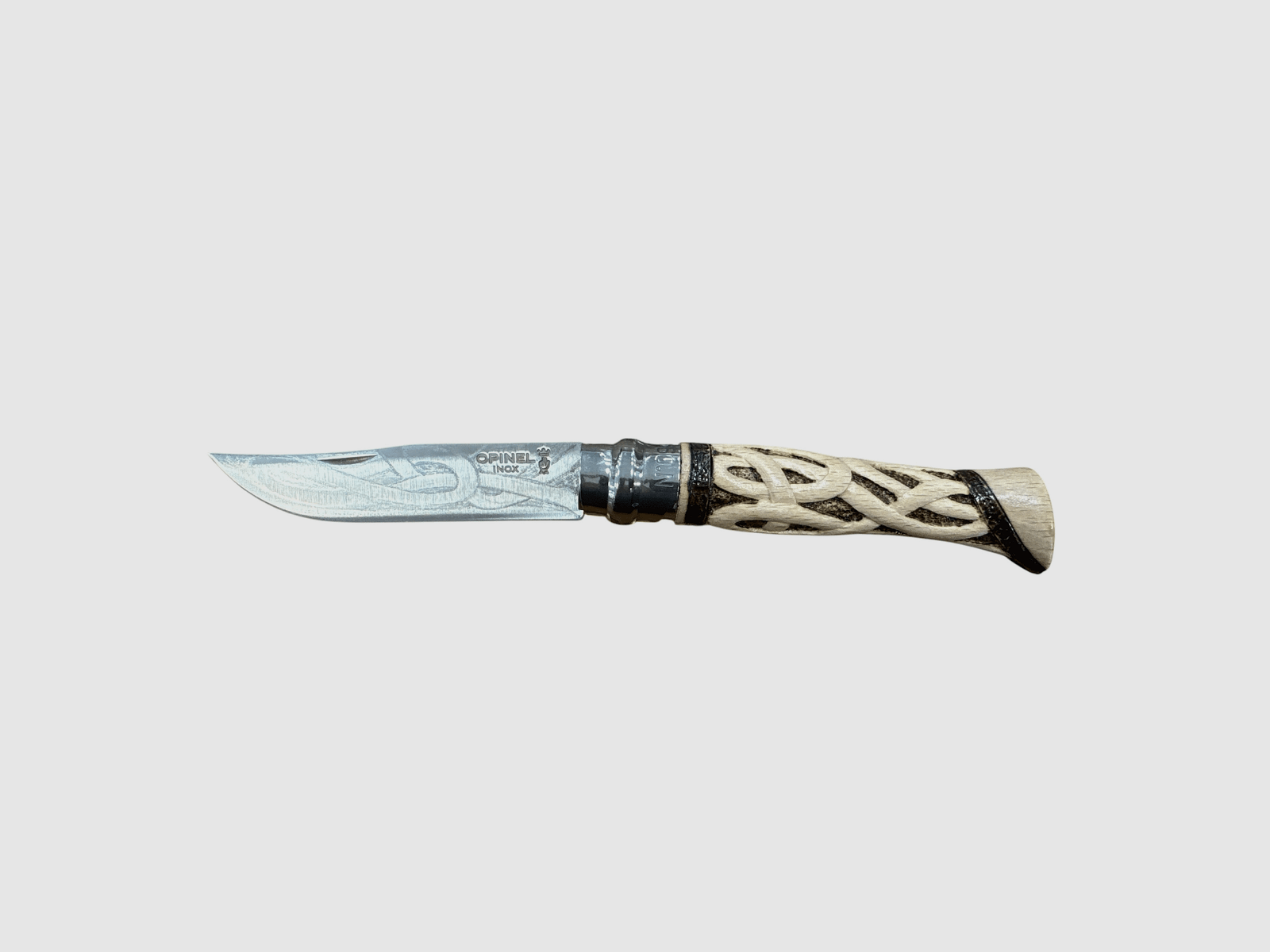 KNIFE – OPINEL – N.9 INOX INTRECCIO + PYROGRAPHY HANDMADE, image 1 of 4