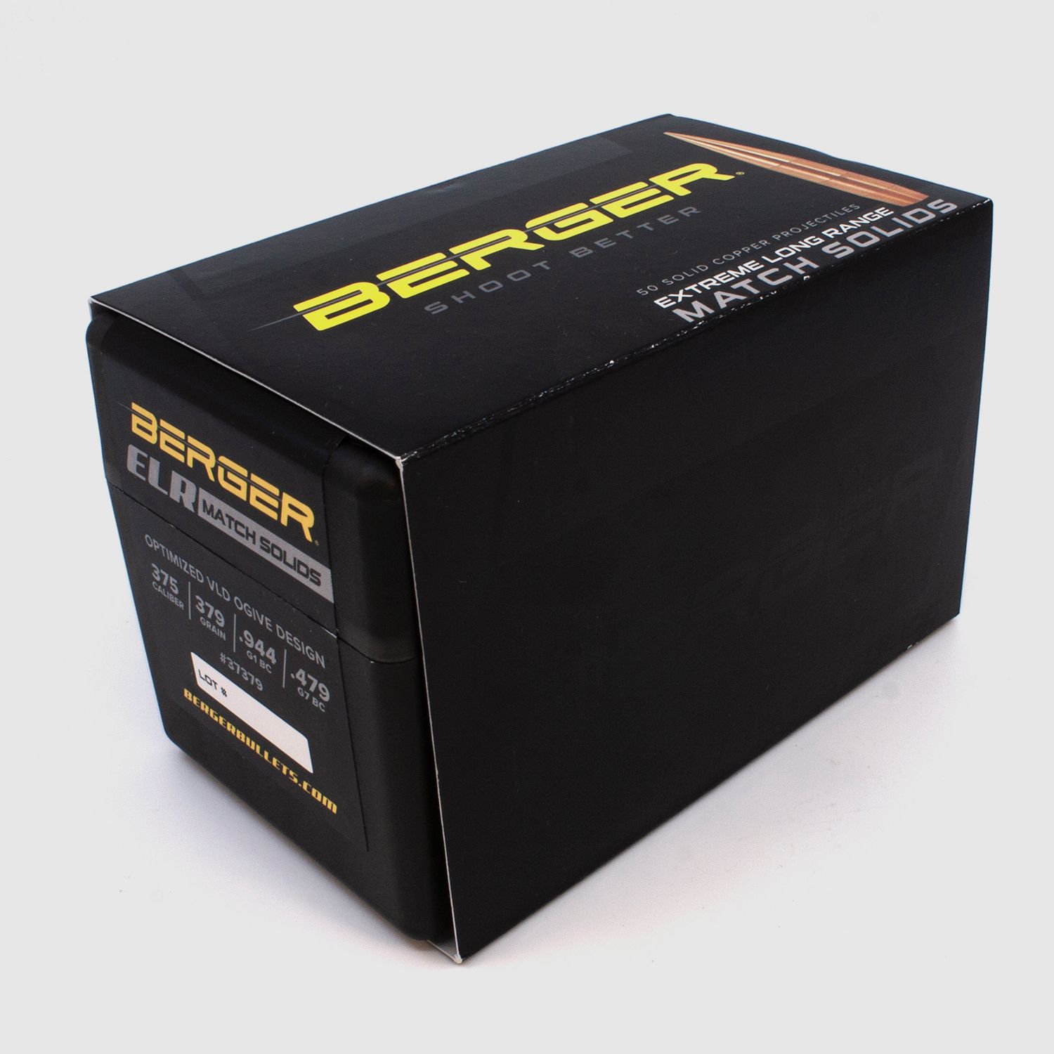 Berger Geschoss .375 ELR Match Solid Bullets 379GR 50 Stück