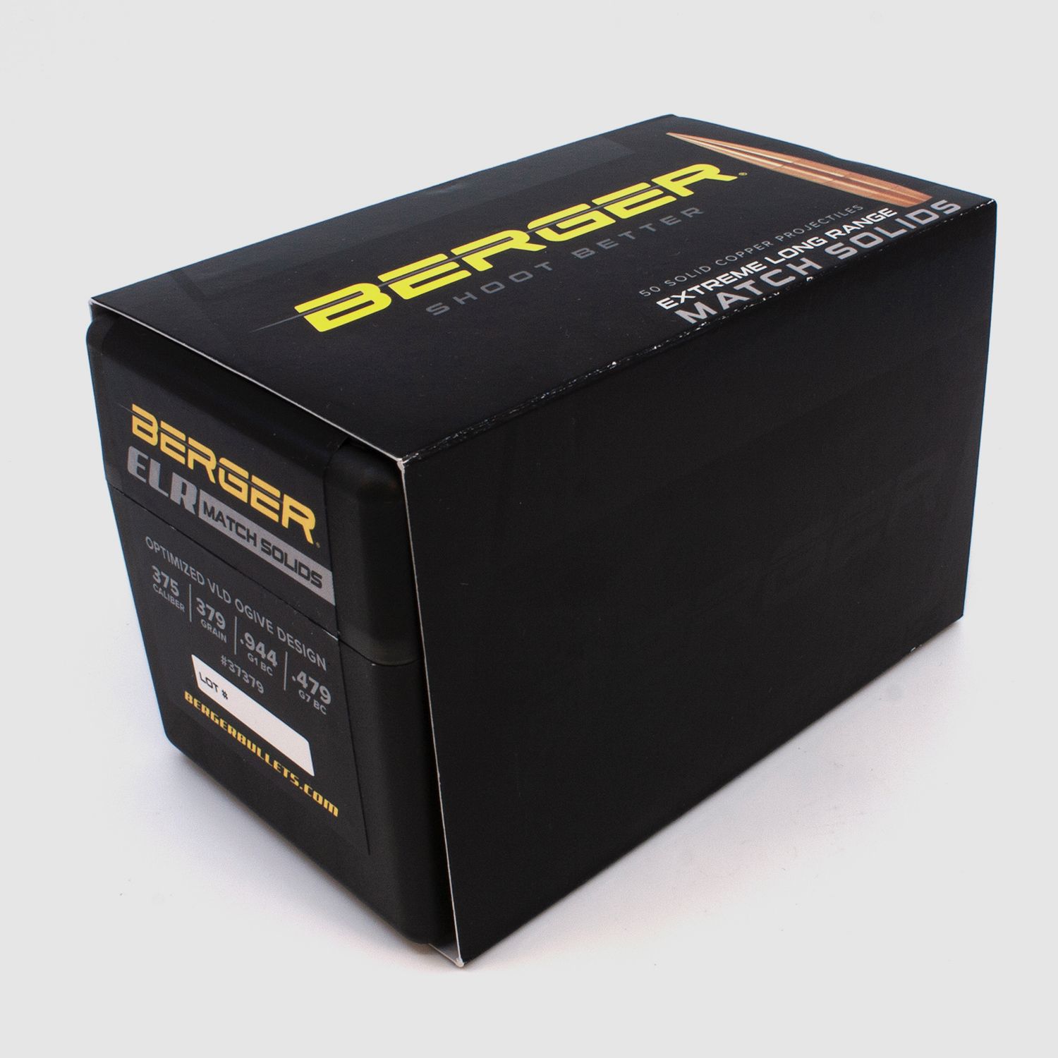 Berger Bullet .375 ELR Match Solid Bullets 379GR 50 Pieces