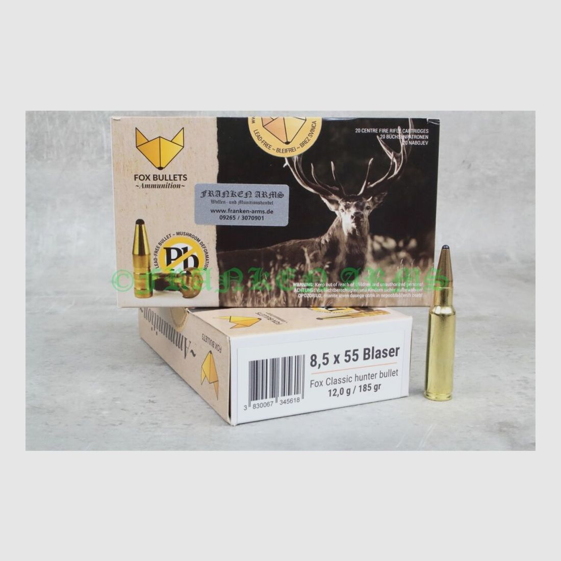 FOX Bullets Classic Hunter 8.5x55 Blaser 185gr. 12.0g 20 pieces bulk prices