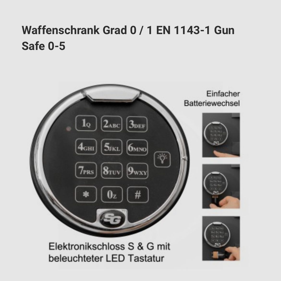 Armoire forte pour armes avec serrure à combinaison à partir de 370 € NEU, image 3 sur 4