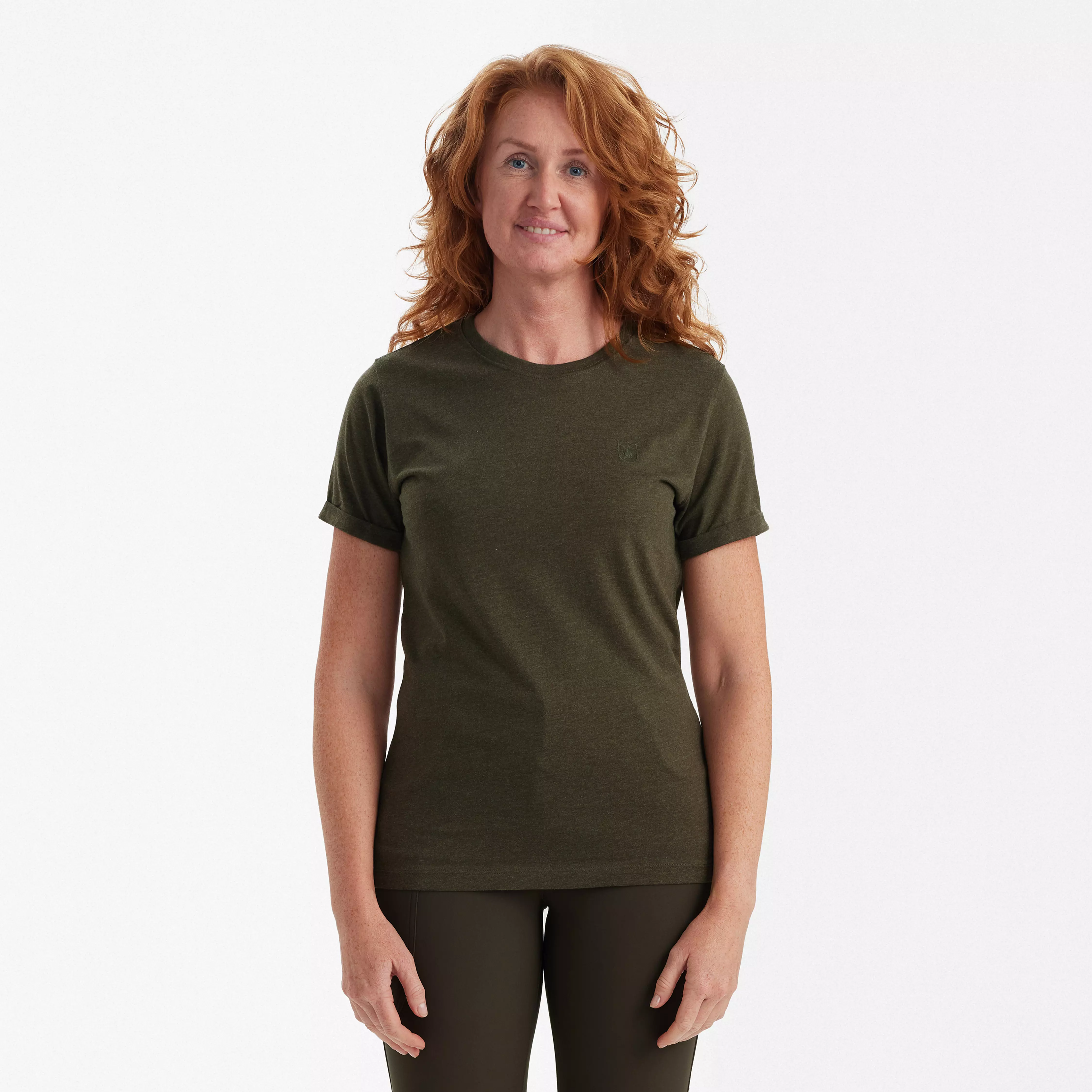Ladies Basis T-shirt im 2er-Pack - Adventure Green Melange, billede 2 af 7