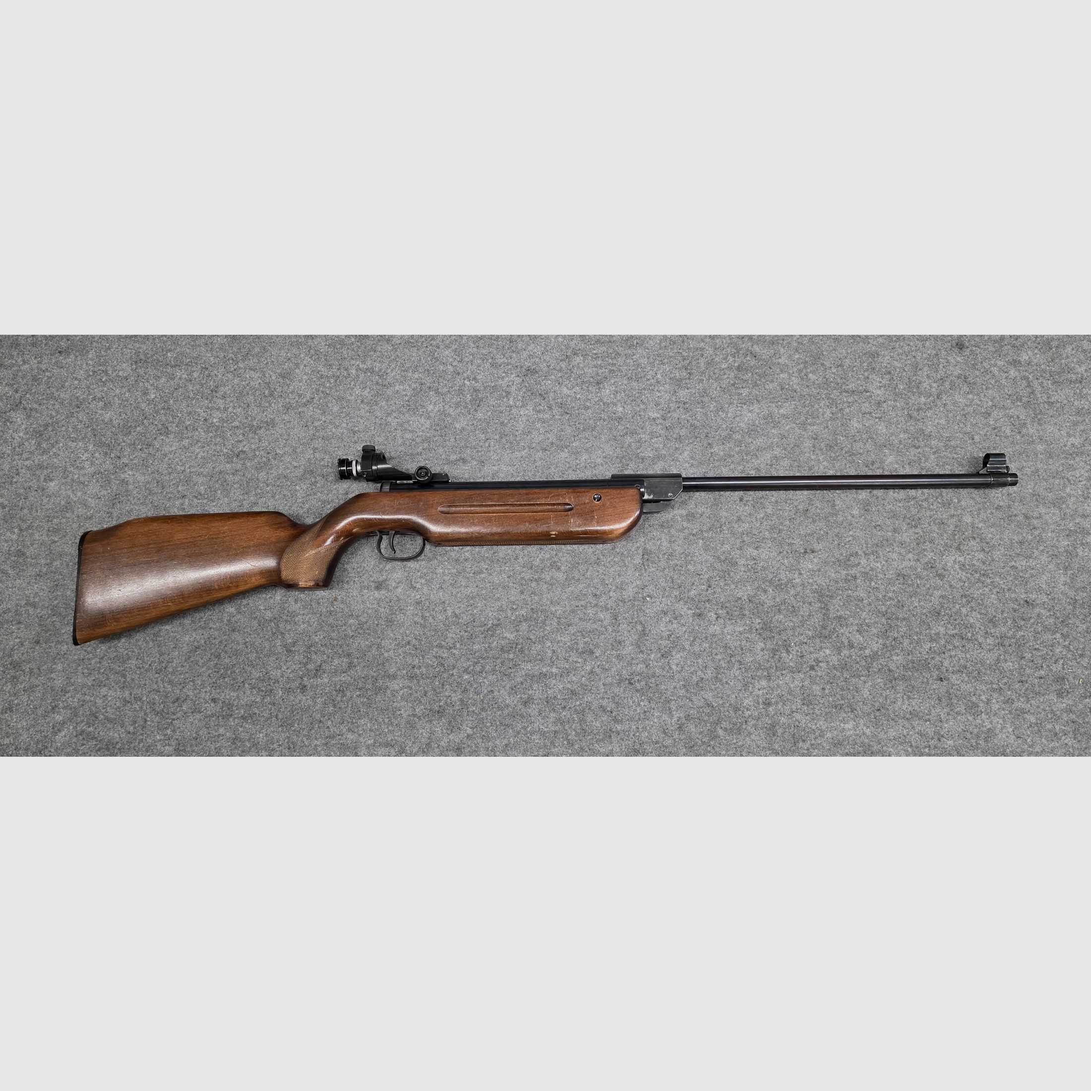 Fucile ad aria compressa molto vecchio Walther Mod. 53 Knicker con diottra senza marchio F degli anni '50/'60 cal. 4,5mm Diabolo, immagine 2 di 11