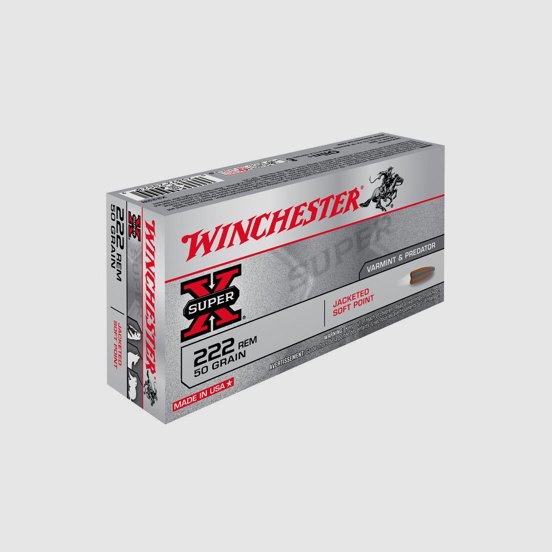 Winchester .222 Rem. Winchester JSP 50grs - 50 pièces