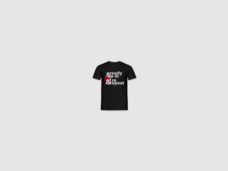 ready aim fire repeat - Männer T-Shirt Ziegelrot