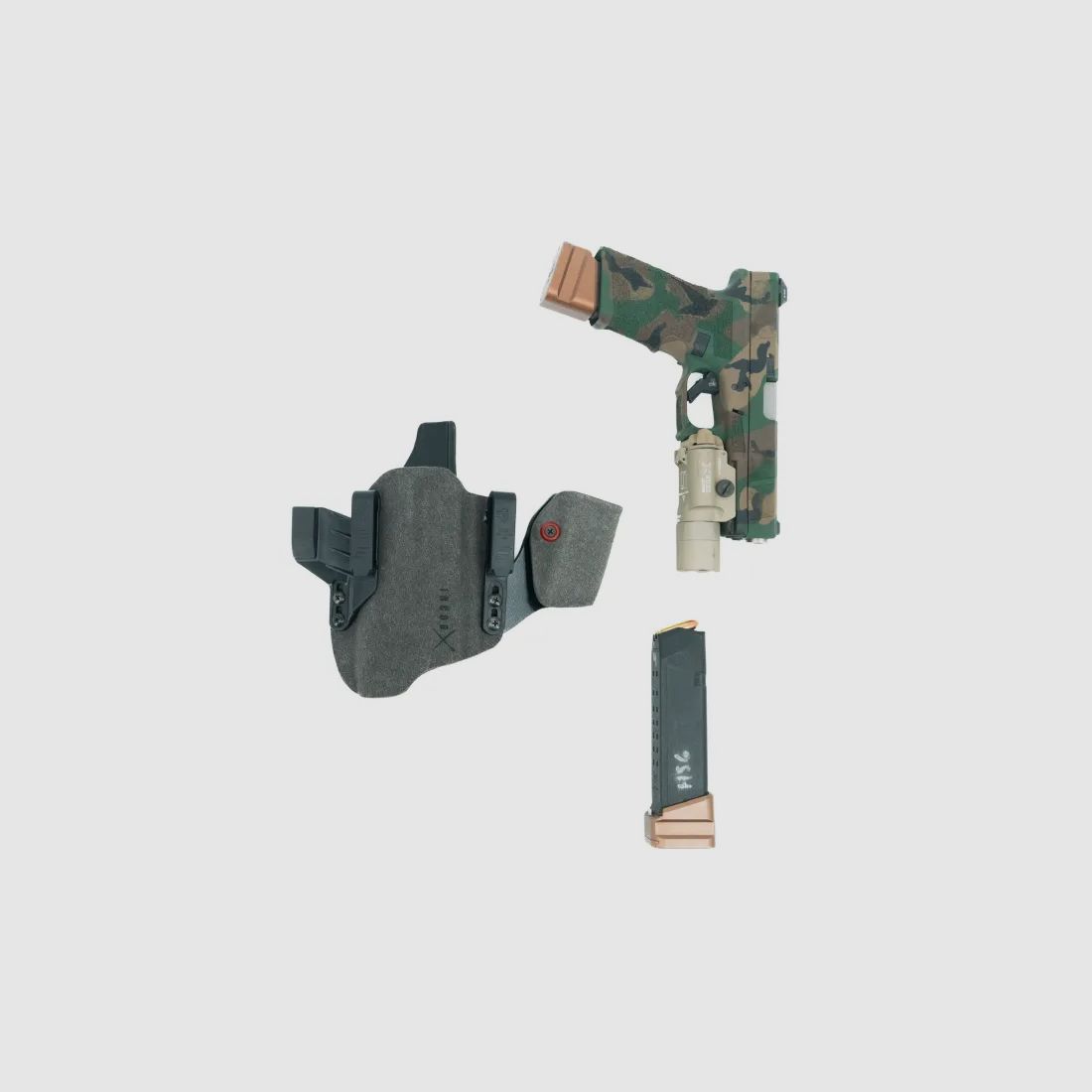 Incog X Holster voor Glock G17/19 Large Light met Mag Caddy (Grijs) - Haley Strategic/Safariland, afbeelding 5 van 11