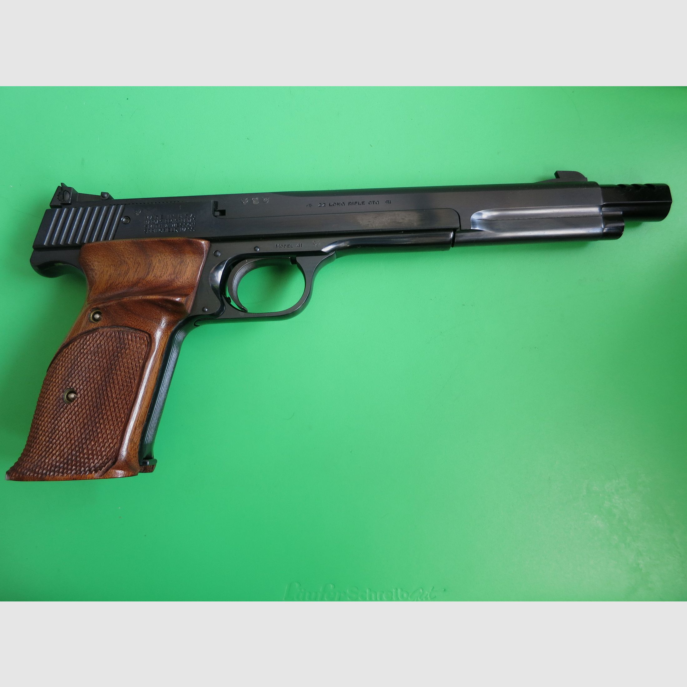 Pistola sportiva di alta gamma Smith&Wesson Mod. 41, .22 lfB, canna da 7,5" con compensatore, come nuova, assoluta rarità da collezione #40