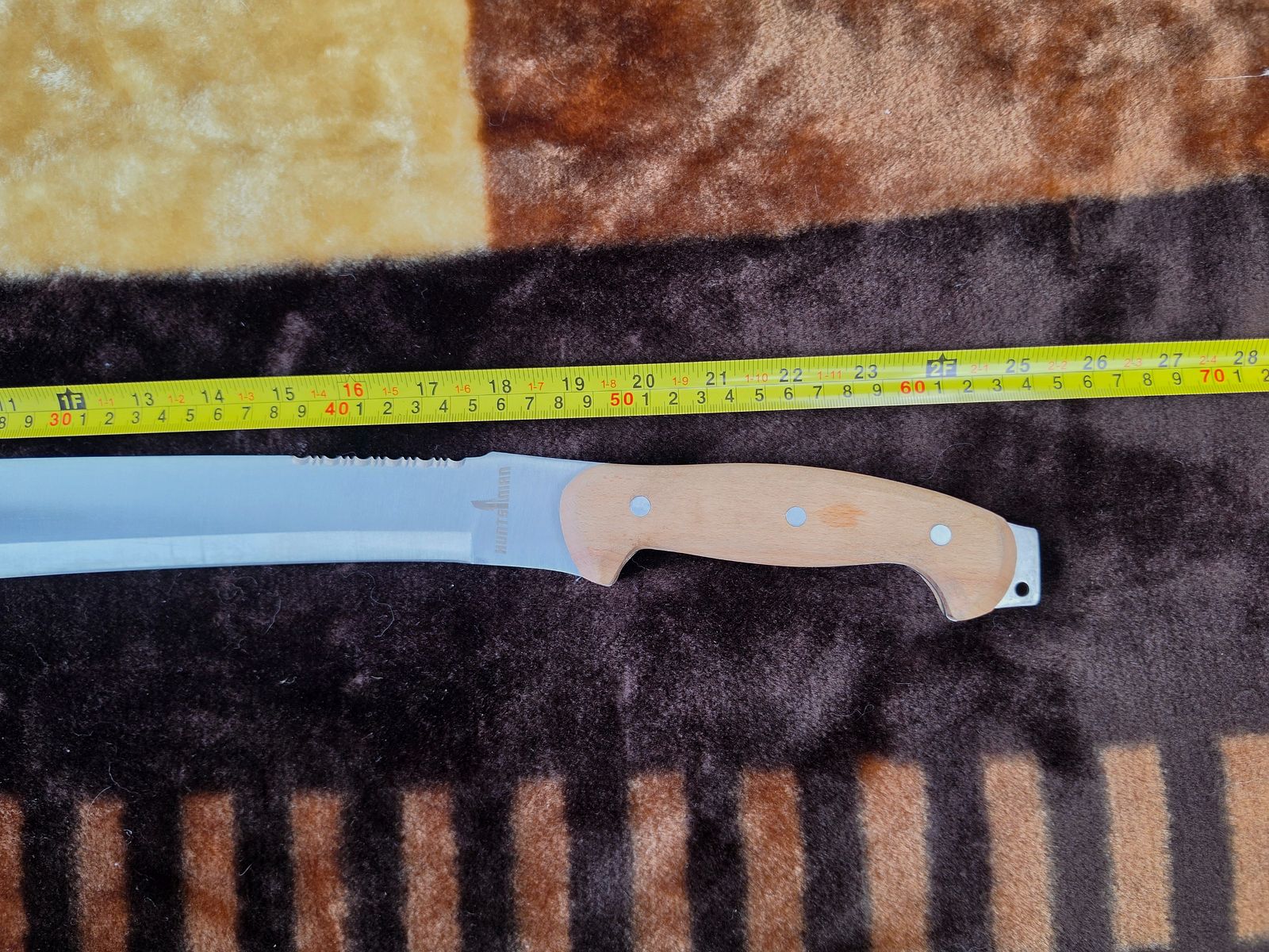 Huntsman Machete / Outdoor-Machete mit Sägerücken & Holzgriff (Gesamtlänge ca. 60 cm), Bild 3 von 4