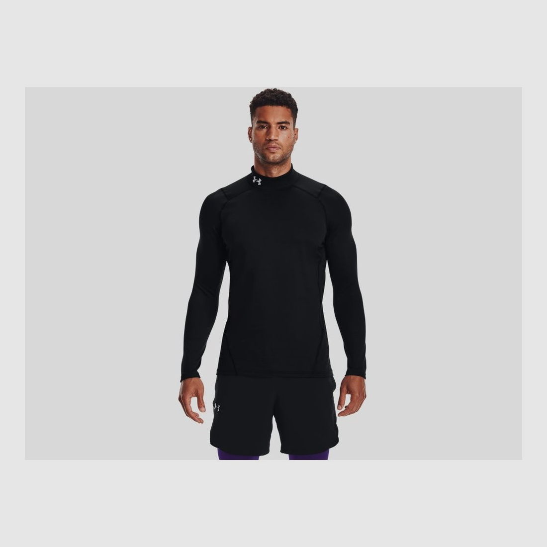 Under Armour ColdGear Armour Fitted Mock Longsleeve T-Shirt Schwarz M