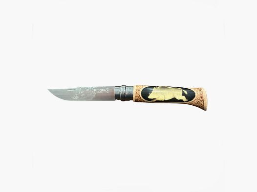 KNIFE – OPINEL – N.8 INOX HANDMADE WITH WILD BOAR + WEAVING