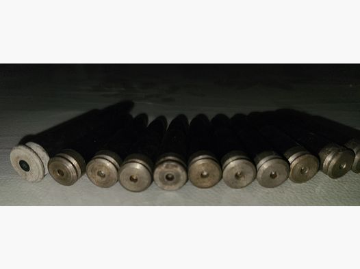 11x PUFFER PATRONEN PLASTE METAL TROCKENTEST ENTMILITARISIERT cal. UNBEKANNT / ! BESCHREIBUNG LESEN !