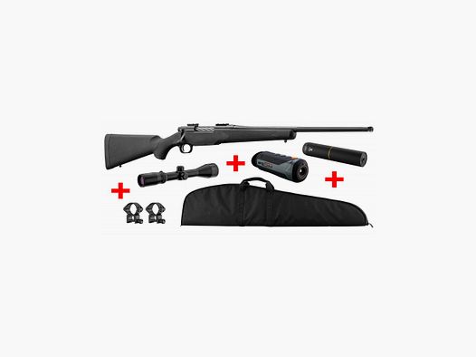 Large hunting pack Mossberg Patriot Cal.30-06 + Thermal vision Pixfra + Suppressor + Riflescope 4-12x50 + Gun slip